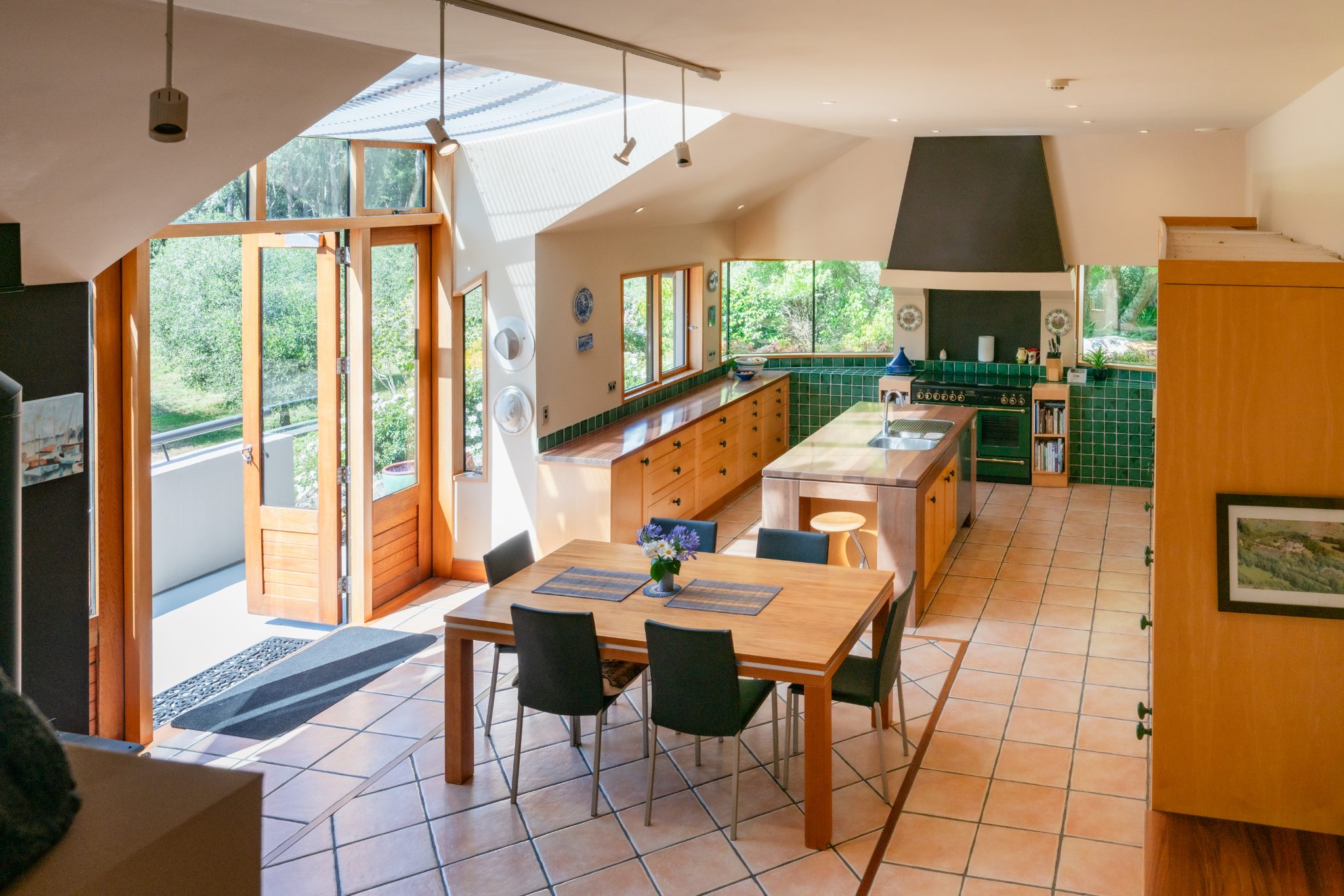 Dining room table set for entertaining